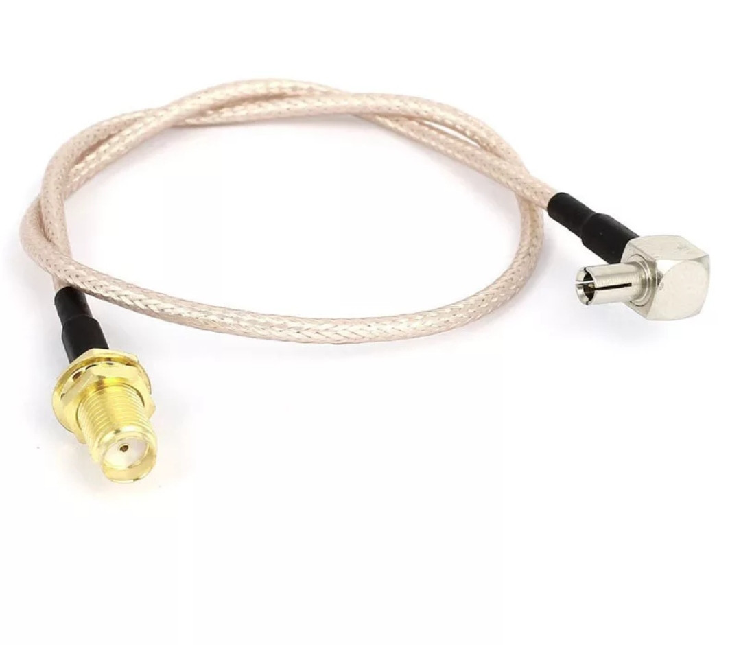 Кабель антенний пігтейл TS9-SMA female (мама) 20 см RG-316 адаптер перехідник подовжувач для 4G 3G модемів