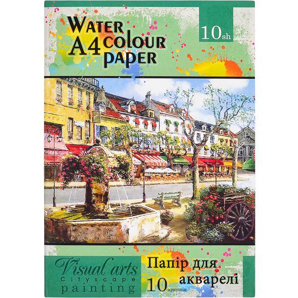 Папір для малювання аквареллю з кремовим кольором на 10 аркушів А4 щільність 200г/м² в упаковці 10 шт, фото 1