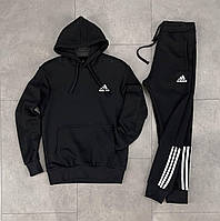 Спортивний костюм Adidas чорний чоловічий із капюшоном худі штани весна осінь демісезонний повсякденний