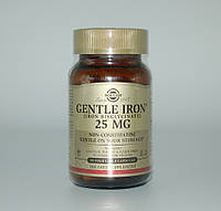 Железо, Gentle Iron, Solgar, 25 мг, 90 капсул