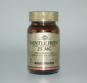 Залізо, Gentle Iron, Solgar, 25 мг, 90 капсул