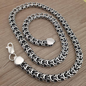 Товстий чоловічий срібний ланцюжок рамзес. Широка цепочка на шию фараон срібло 925