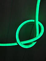 Гнучкий неон 12Вольт Зелена в кольоровому силіконі