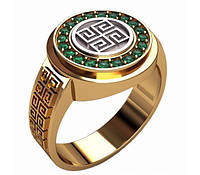 Золотое кольцо оберег "Духовная свастика"