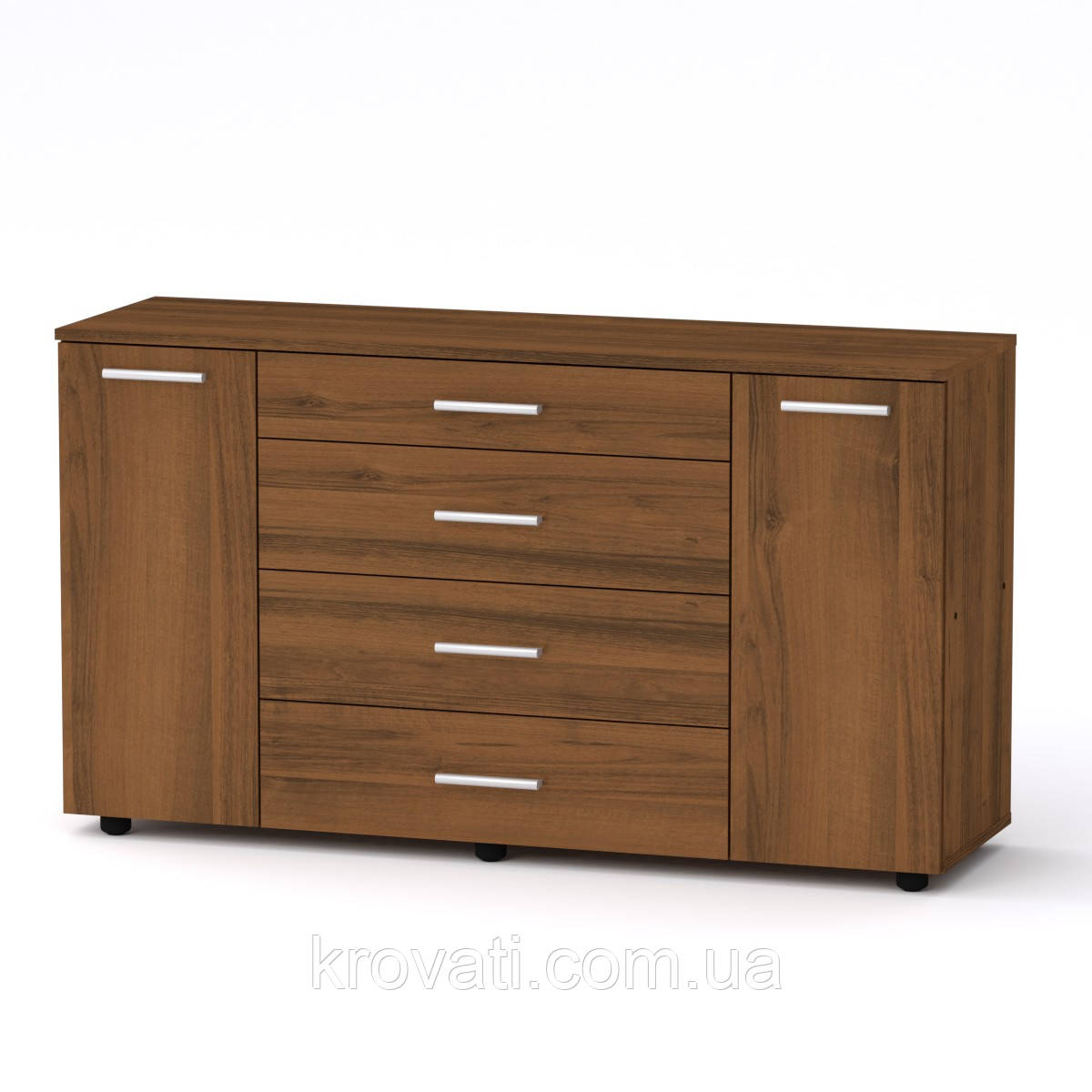 Комод для речей Компаніт 1-3-2 П(направляючі повного висування), Горіх