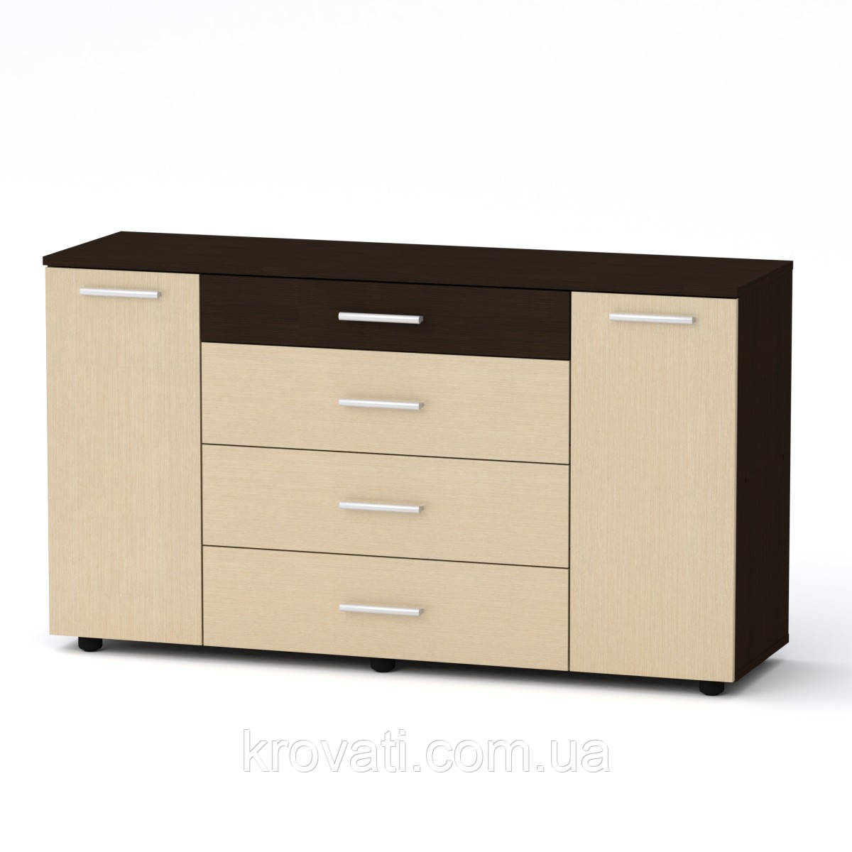 Комод для речей Компаніт 1-3-2 П(направляючі повного висування), Венге комбі