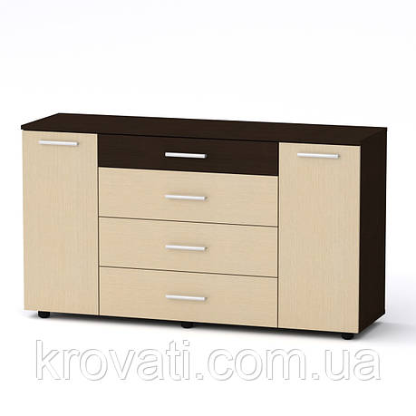 Комод для речей Компаніт 1-3-2 П(направляючі повного висування), Венге комбі, фото 1