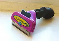 Фурминатор FURminator с кнопкой для собак, длинная шерсть, фиолетовий 46х8мм