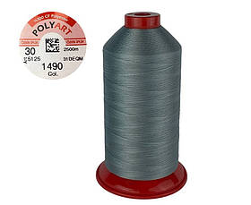 Нитка швейна поліестер POLYART(ПОЛІАРТ) N30 колір #1490 сірий 2500м (ОРИГІНАЛ, ТУРЕЧЧИНА)