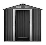 Сарай металевий 2 х 2,6 х 1,9 м, сірий Bass Polska BH 28564, фото 2