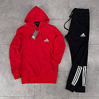 Спортивний костюм Adidas червоний чоловічий із капюшоном худі штани весна осінь демісезонний повсякденний