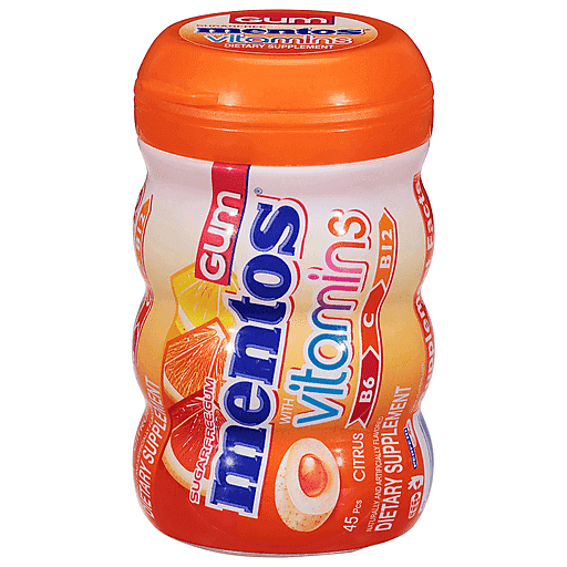 Жуйки Mentos Gum Citrus Vitamins Sugar Free 45pcs, фото 1