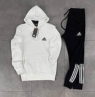 Спортивний костюм Adidas білий чоловічий із капюшоном худі штани весна осінь демісезонний повсякденний
