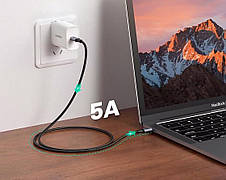 Кабель для зарядки телефона/ смартфона UGREEN US316 Type-C - Type-C 2 м Чорний/ Сріблястий (6689240), фото 5