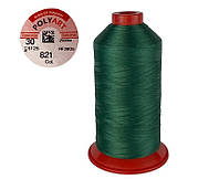 Нитка швейная полиэстер POLYART(ПОЛИАРТ) N30 цвет #821 зеленый 2500м (ОРИГИНАЛ, ТУРЦИЯ)