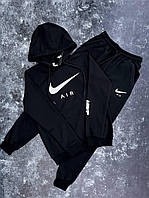 Спортивний костюм Nike чорний чоловічий із капюшоном худі штани весна осінь демісезонний повсякденний