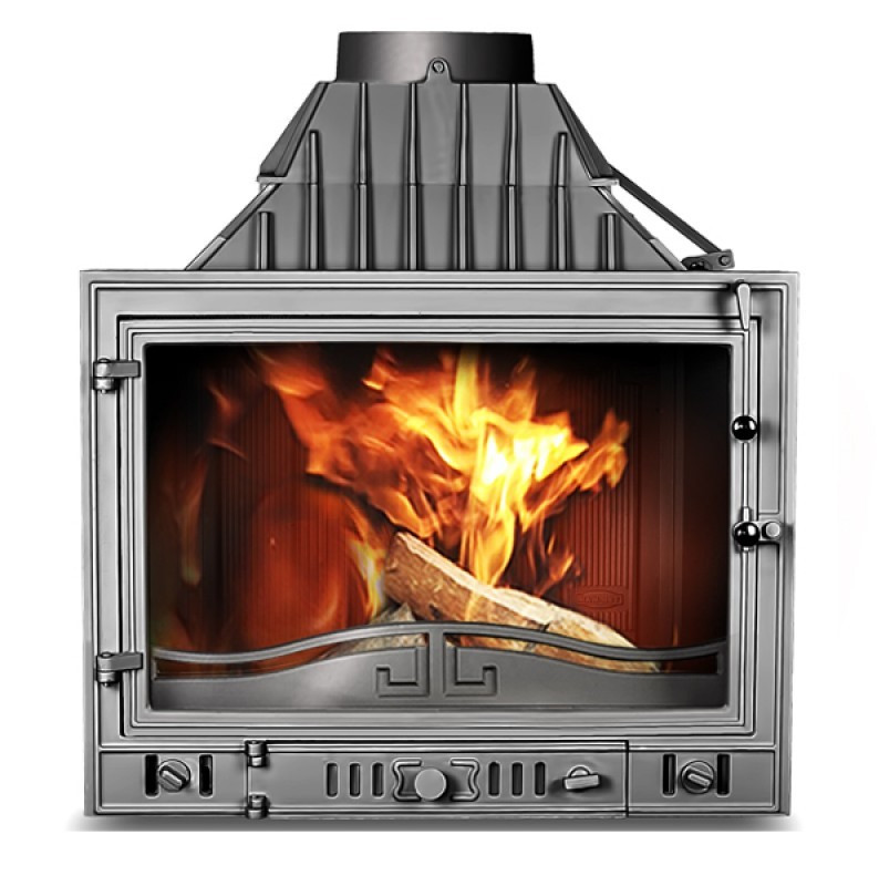 Камінна топка KawMet W3 з лівим боковим склом 17 кВТ повітряні камінні топки