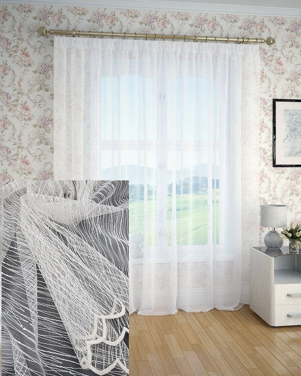 Готова тюль "Рейн", крісталон (Молочний)