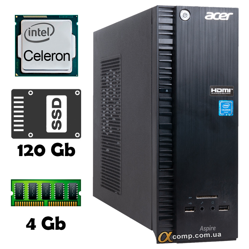 Міні ПК неттоп Acer Aspire XC-704 (Celeron J3060 • 4Gb • ssd 120Gb) Ultra Slim БУ