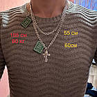 Чоловічий срібний комплект з розп'яттям: Бісмарк 5 мм, чорніння (23.5 г, 925), фото 7