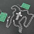 Чоловічий срібний комплект з розп'яттям: Бісмарк 5 мм, чорніння (23.5 г, 925), фото 6