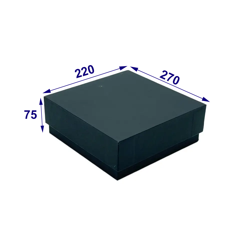Коробка подарункова з можливістю нанесення логотипу 220х270х75 мм дизайнерська чорна з кришкою