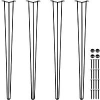 VEVOR Ножки для столов Ножки для столов металлические черные 40 дюймов 101,6 см 4 штуки Ножки для столов со