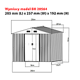 Сарай металевий 2 х 2,6 х 1,9 м, сірий Bass Polska BH 28564, фото 5