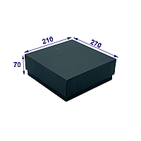 Подарочная коробка дизайнерская с крышкой с возможностью нанесения логотипа 270х210х70 мм черная