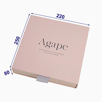 Подарункова коробка для ювелірних прикрас із висувною кришкою, 220х250х80 мм