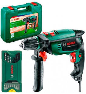 Дриль ударний Bosch UniversalImpact 700 X-line, 700 Вт, БЗП, 1.7 кг, набір свердел і біт, кейс