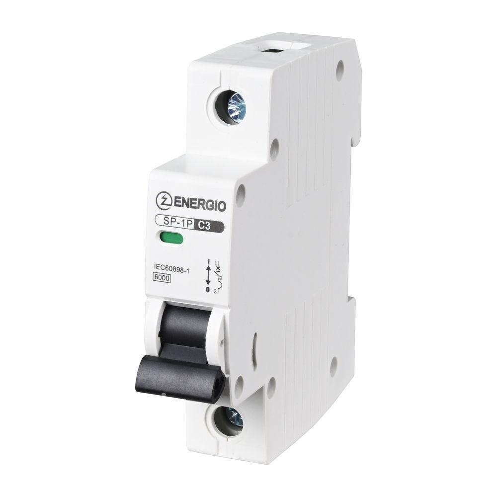Модульний автоматичний вимикач ENERGIO SP-1P C 3А 6кА, фото 1