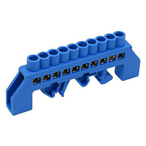 Шина нульова ізольована ENERGIO на DIN-рейку (універсальна) 10 отв.