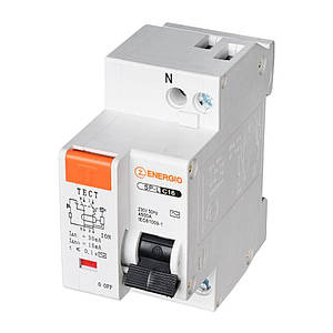 Диференціальний автоматичний вимикач ENERGIO SP-L 1P+N C 16А 4.5кА