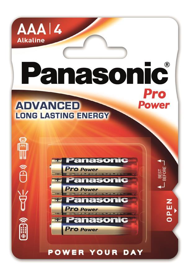 Батарейка Panasonic PRO POWER AAA лужна блістер, 4 шт. (LR03XEG/4BP)