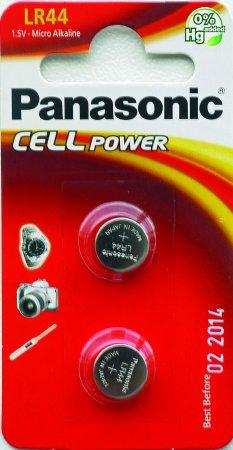 Батарейка Panasonic лужна LR44(A76, AG13, G13A, PX76, GP76A, RW82) блістер, 2 шт. (LR-44EL/2B)