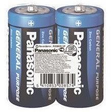 Батарейка Panasonic GENERAL PURPOSE Угольно-цинковая D(R20) Пленка, 2 ...