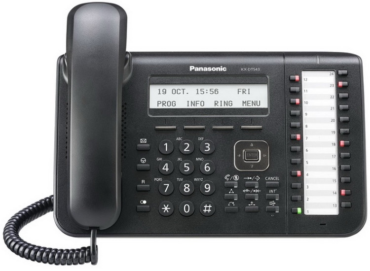Системный телефон Panasonic KX-DT543RU Black (цифровой) для АТС Panasonic - фото 1 - id-p1794835150