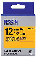 Картридж с лентой Epson LK4YBP принтеров LW-300/400/400VP/700 Pastel Black/Yellow 12mm/9m (C53S654008)