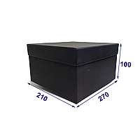 Коробка с крышкой подарочная оригинальная 270х210х100 мм картонная премиальная черная