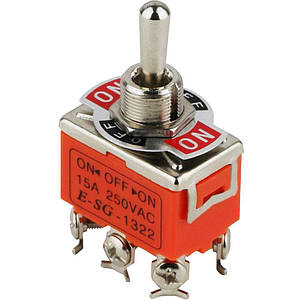 Тумблер ENERGIO 1322 ON-OFF-ON 6 контактів