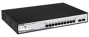 Комутатор D-Link DGS-1210-10P 8xGE PoE, 2xSFP, WebSmart