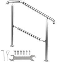 VEVOR лестничные перила 3 ступени дом вход поручни нержавеющая сталь с посты регулируемые вход перила серебро
