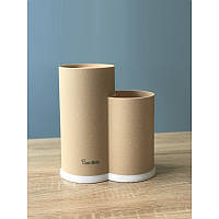 Підставка для ножів Con Brio CB-7100 універсальна настільна з щітковим наповнювачем бежева