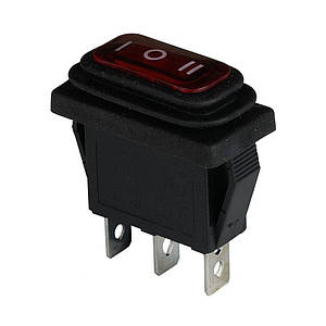 Клавішний перемикач ENERGIO KCD3-103W Rd/Bk ON-OFF-ON 1 клавіша IP65