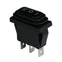 Клавишный переключатель ENERGIO KCD3-103W Gn/Bk ON-OFF-ON 1 клавиша IP65