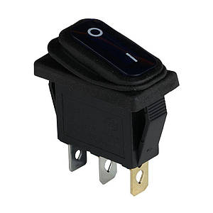 Клавішний перемикач ENERGIO KCD3-101WN Bl/Bk ON-OFF 1 клавіша з підсвіткою IP65