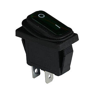 Клавішний перемикач ENERGIO KCD3-101W Gn/Bk ON-OFF 1 клавіша IP65