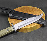 Тактичний ніж Tactic великий мисливський туристичний ніж, бойовий армійський ніж для виживання Олива 2138B, фото 5