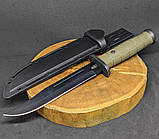 Тактичний ніж Tactic великий мисливський туристичний ніж, бойовий армійський ніж для виживання Олива 2138B, фото 3